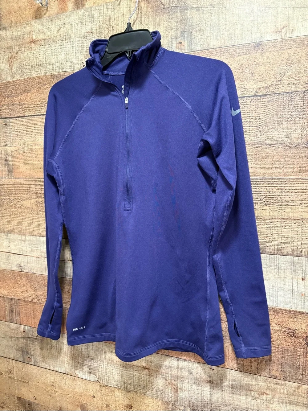 Nike Pro Dri-FIT Women’s Half Zip Pullover Size L Blue/Purple W040
